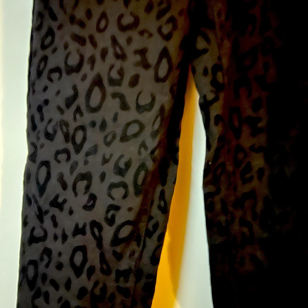 Black Pants with Black leopard Print new